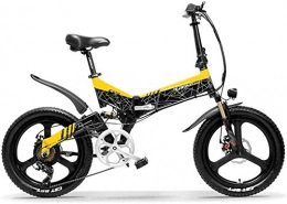 Oulida Electric Bike Oulida Electric bicycle, Before and after G650 20 inch folding bike 400W 48V 10.4Ah / 14.5Ah lithium ion secondary battery 5 pedal Suspension woo (Color : Black Yellow, Size : 14.5Ah Standard)