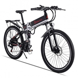 Oulida Electric Bike Oulida Electric bicycle, Electric bicycle - the foldable portable electric bicycles, to the suspension before work and leisure, neutral assisted bicycle pedal, 350W / 48V (black (500W)) woo