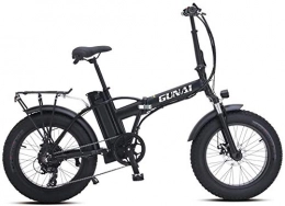 Oulida Bike Oulida Electric bicycle, Electric snow bike 500W 20 inch folding mountain bike, with a disc brake and a lithium battery 48V 15AH woo (Color : Black, Size : -)