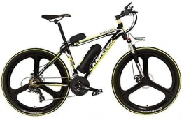 Oulida Bike Oulida Electric bicycle, MX3.8Elite 26 inch mountain bike, speed 48V electric bicycle 21, the front fork can be locked with assisted bicycle LCD display woo (Color : Black Yellow, Size : 10Ah)