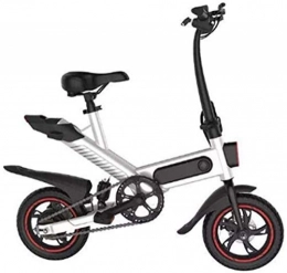 Oulida Bike Oulida Electric bicycle, Smart E 36V 7.5Ah 350W aluminum bicycle rear suspension mini foldable electric bicycle 14 three colors woo (Color : White 12 Inch)