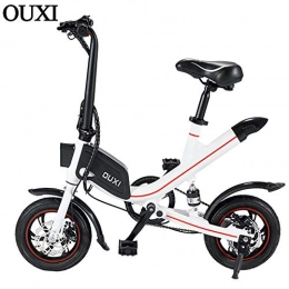 OUXI Bike OUXI Electric Bikes for Adults, E Bike with 250W 7.8Ah 36v 12" Wheels Lightweight Folding Bike for Men Sporting Fitness Outdoor (White, 7.8Ah)