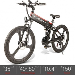 OUXI Bike OUXI LO26 Electric Folding Bike Fat Tire 3 Modes Shimano 21 Speed with 48V 350W 10.5Ah Lithium-ion battery, City Mountain Bicycle Suitable for Men Women Adults-Black