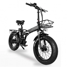 Paradesour Folding Electric Bicycle 20-inch Five-speed Power, 500W Motor Power, 48V 15AH Removable Rechargeable Battery