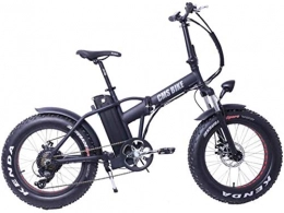PARTAS Electric Bike PARTAS Sightseeing / Commuting Tool - 20 Inch Electric Bike Fat Tire Electric Bicycle Foldable 6 Speed Snow Bike Beach Bicycle Aluminum Alloy E Bike For Man Woman (Color : Black)