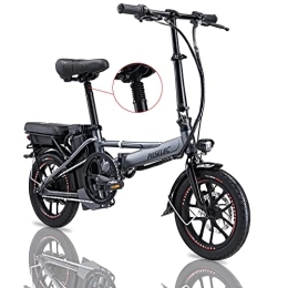 Paselec Electric Bike Paselec Electric Bike for Adults and Teenagers, 14Inch Folding Electric Bicycle, Power Motor, 48V Mini Commuter City E-Bike with Anti-Theft Vibration Alarm System