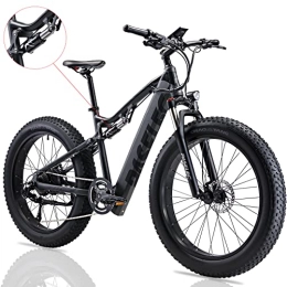Paselec Bike PASELEC Electric Bikes for Adult, Electric Mountain Bike, 4.0 Fat Tire E-Bike with 48V 14.5ah Lithium Battery, 65N·m Torque Moped Cycle 7 Gear Full suspension E-MTB Power Motor