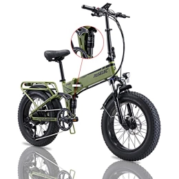 Paselec Electric Bike PASELEC Electric Bikes for Adults 20 * 4.0 Folding Electric Bicycle Fat Tire Ebike Powerful 750 Motor 48V 12AH E bikes full suspension, 9 Gears Speed, Hydraulic Disc Brakes for Men Women