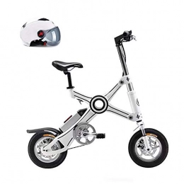 Pc-Glq Bike Pc-Glq 10" Folding Electric Bike, Lithium Battery 36V 8AH / 10AH Beach Snow Bicycle Ebike 250W Electric Electric Mountain Bicycles, Parent-Child Electric Bicycle Aluminum Alloy Frame, White, 8AH