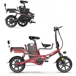 Pc-Glq Electric Bike Pc-Glq 14" Folding Electric Bike for Adults, 400W Electric Bicycle, Commute Ebike, Removable Lithium Battery 48V, Red, 11AH