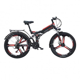 Pc-Glq Bike Pc-Glq 24 / 26'' Folding Electric Mountain Bike with Removable 48V / 10AH Lithium-Ion Battery 300W Motor Electric Bike E-Bike 21 Speed Gear And Three Working Modes, Black, 26inch