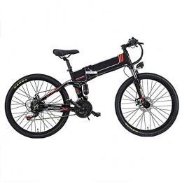 Pc-Glq Electric Bike Pc-Glq 26'' Electric Bike, Folding Electric Mountain Bike with 48V 10Ah Lithium-Ion Battery, 350 Motor Premium Full Suspension And 21 Speed Gears, Lightweight Aluminum Frame, Black