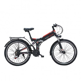 Pc-Glq Bike Pc-Glq 26'' Folding Electric Mountain Bike, Electric Bike with 36V / 10Ah Lithium-Ion Battery, 300W Motor Premium Full Suspension And 21 Speed Gears, Black