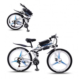Pc-Glq Electric Bike Pc-Glq 26'' Folding Electric Mountain Bike, with Removable 36V 8AH / 10AH / 13AH Lithium-Ion Battery 350W Motor Electric Bike E-Bike 27 Speed Gear And Three Working Modes, White, 8AH