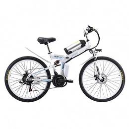 Pc-Glq Electric Bike Pc-Glq 26'' Folding Electric Mountain Bike with Removable 48V 8AH Lithium-Ion Battery 350W Motor Electric Bike E-Bike 21 Speed Gear And Three Working Modes, White