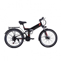 Pc-Glq Electric Bike Pc-Glq 26 Inch Electric Bike Folding Mountain E-Bike 21 Speed 36V 8A / 10A Removable Lithium Battery Electric Bicycle for Adult 300W Motor High Carbon Steel Material, Black