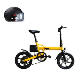 Pc-Glq Bike Pc-Glq 7.8AH Electric Bike, 250W Adult Electric Mountain Bike, 16" Foldable Electric Bicycle 20Mph with Removablelithium-Ion Battery, Yellow