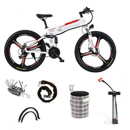 Pc-Glq Electric Bike Pc-Glq Electric Bike Electric Mountain Bike 350W Ebike 26'' Electric Bicycle, 20KM / H Adults Ebike with Removable 48V / 12Ah Battery, Professional 21 Speed Gears, White
