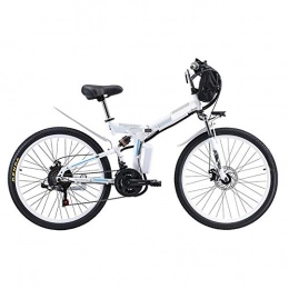 Pc-Glq Electric Bike Pc-Glq Power-assisted bicycle folding 26 inches high carbon steel 350 W / 500 W Motor straddling easy compact removable lithium battery 48V folding mountain electric bike, White, 10AH