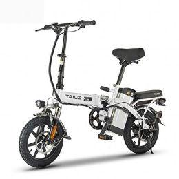 Pc-Hxl Electric Bike Pc-Hxl Electric Bicycles Aluminum Smart Folding Portable E-Bike with 48V Lithium-Ion Battery E-bike 250W Powerful Motor Maximum Speed About 25KM / H, White