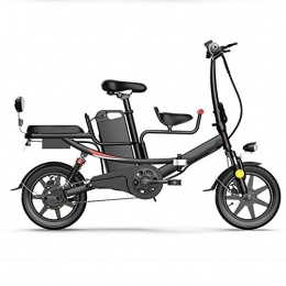 Pc-ltt Electric Bike Pc-ltt 14'' Folding Electric Commuter Bike with 48V8AH Removable Lithium-Ion Battery 350W Motor, Electric Scooter City Ebike for Adults Home Shopping Use, Black, 11AH