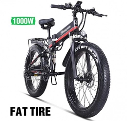 PHASFBJ Electric Bike PHASFBJ 26'' Electric Mountain Bike, Electric Bicycle Fat Tire with Removable Large Capacity Lithium-Ion Battery 1000w 48v Electric Bike 21 Speed Gear and Three Working Modes, Red
