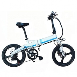 PHASFBJ Electric Bike PHASFBJ Electric Bike, 20 * 4.0 Inch Aluminum Foldable Electric Bikes 48V10AH 350W Powerful Fat Tire Bike Mountain Snow Bicycle Folding Electric Bicycle, Blue