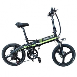 PHASFBJ Electric Bike PHASFBJ Electric Bike, 20 * 4.0 Inch Aluminum Foldable Electric Bikes 48V10AH 350W Powerful Fat Tire Bike Mountain Snow Bicycle Folding Electric Bicycle, Green