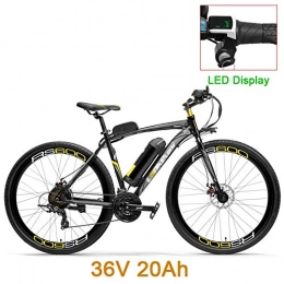 PHASFBJ Electric Bike PHASFBJ Electric Mountain Bike, 26 inch Wheel Electric Bike 36V 20Ah 300W Electric Bicycle for Adults 700C Road Bicycle Both Disc Brake 21 Speed Shifter City Bike, Gray, 20ah