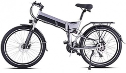 PIAOLING Electric Bike PIAOLING Profession Electric Fat Tire Bike with 21 Speed Mountain Electric Bicycle Pedal Assist Lithium Battery Disc Brake (26Inch 48V 500W 12.8A) Inventory clearance (Color : Grey)