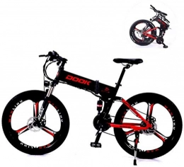 PLYY Electric Bike PLYY Electric Mountain Bikes 26-inch 27-speed Folding Mountain Lithium Battery Aluminum Alloy Light And Convenient For Driving Off-road Vehicles Suitable For Men And Women (Color : Red)