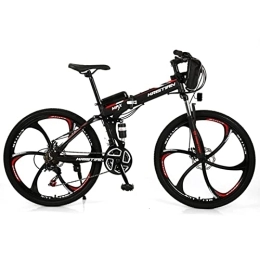 PrimaevalColossus Electric Bike PrimaevalColossus E-Bike Electric Mountain Bike 350W Motor Power Assist Adult Ebike with 36V Mid Drive Motor & Removable Lithium Battery for Trail Riding / Excursion / Commute, Black Red, 36V16AH