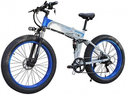 PIAOLING Electric Bike Profession Electric Folding Bike Fat Tire 26", City Mountain Bicycle, Assisted E-Bike Lightweight with 350W Motor, 7 Speed Shifter Accelerator, with LCD Screen Inventory clearance ( Color : Blue )