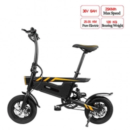PXQ Bike PXQ Folding Electric Bike, 36V 250W Electric Double Disc Brakes, 16 Inch Tire 25km / h Single Speed Foldable Bike E-MTB with Large Capacity Lithium for Adult & Student, Black