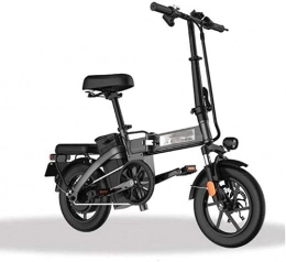 QBAMTX Electric Bike QBAMTX Black 14 inch Folding Electric Bike for Adults, Super Lightweight City Commute E-Bike with 350W Motor, Ebikes Bicycles with 48V Removable Charging Lithium Battery Max Speed 25km / h