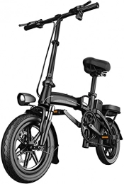 QBAMTX Electric Bike QBAMTX Folding Electric Mountain Bike for Adult, 14inch Small Electric Bike E-bike with 400W Motor 48V 10Ah Removable Lithium Battery for Commuter Travel
