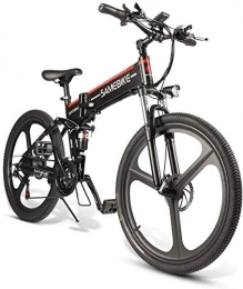 QDWRF Bike QDWRF E-bike, Electric Bike Mountain Bike, 26 Tires Electric Foldable Bike with 350W Derailleur 21 Speed, Black