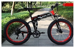 QEEN Electric Bike QEEN New Electric bicycle 500W Electric Beach Bike 4.0 Fat Tire Electric Bike 48V500W Mens Mountain Bikes Snow E-bike 26inch Bicycle (Color : 500W 48V Black red)