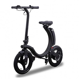 QHTC Electric Bike QHTC Electric Bike, C-Type Folding Electric Folding Electric Bike14-Inch Electric Bicycle Moped with Removable Battery Lightweight 15Kg / 33Lbs Suitable for Men Women City Commuting, Black