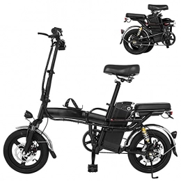 QININQ Electric Bike QININQ Electric Bicycle, Folding 14" Electric City Bike with 6 AH Removable Lithium-Ion Battery, 48V 350W Motor and Professional Rear 7 Speed Gear