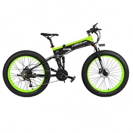 Qinmo Electric Bike Qinmo 26-inch electric mountain bike removable large-capacity lithium ion battery (48V 500W), lithium battery, pedal assisted electric bicycle (Color : Black green)