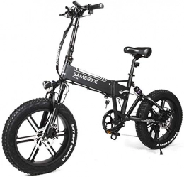 Qinmo Bike Qinmo Electric bicycle, 20" Electric Bike 500W Fat Tire Ebike for Adults, Folding Ebikes Bicycle with 48V 10.4AH Hidden Lithium Battery SAMEBIKE for Men Women (Color : Black)