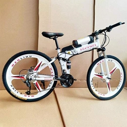 Qinmo Electric Bike Qinmo Electric bicycle, 26" Electric Off-Road Bike, 350W Brushless Motor Aluminum Alloy Adults Electric Mountain Bike 21 Speed Removable 36V 10AH Battery Dual Disc Brakes with Kettle (Color : White)