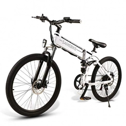 Qinmo Electric Bike Qinmo Electric bicycle, Ebike 26" Electric Mountain Bike for Adults 350W 48V 10Ah Lithium Battery Premium Full Suspension and 21 Speed Gears Electric Bicycle(White)