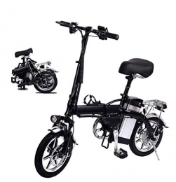 Qinmo Bike Qinmo Electric bicycle, Folding Electric Bike for Adults, 14" Mini Ebike with 350W Motor, 48V 10Ah Battery, Professional Dual Disc Brake City Bike(Black)