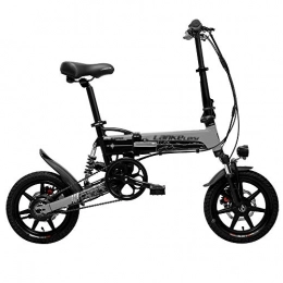 Qinmo Electric Bike Qinmo Folding bike 14'' Electric Bike 400W Motor Full Suspension, Double Disc Brake, with LCD Display for Adults and Teens Sports Outdoor Cycling (Color : Black gray)