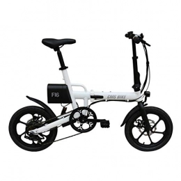 QIONGS Bike QIONGS Electric Bikes, Removable Lithium Ion Battery, Disc Brakes, LCD Display, 25KM / H, Driving Range 40-60KM, 6 Speeds, Aluminum Alloy Body16 Inches Folding Electric Bike, White