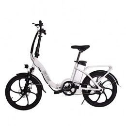 QIONGS Electric Bike QIONGS Electric Bikes, Removable Lithium Ion Battery, Disc Brakes, LCD Display, 3Driving Range 50-60KM, Aluminum Alloy Body20 Inches Folding Electric Bike, White