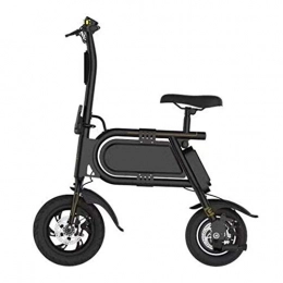 QIONGS Bike QIONGS Folding Electric Bike, Lithium Ion Battery, Front And Rear Disc Brakes, LCD Display, 25KM / H, Driving Range 20Km, One-Piece Wheel10 Inches Electric Bikes, Black