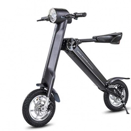 QIONGS Electric Bike QIONGS Folding Electric Bike, Lithium Ion Battery, Front And Rear Disc Brakes, LCD Display, 25KM / H, Driving Range 40Km, One-Piece Wheel14 Inches Electric Bikes, Black